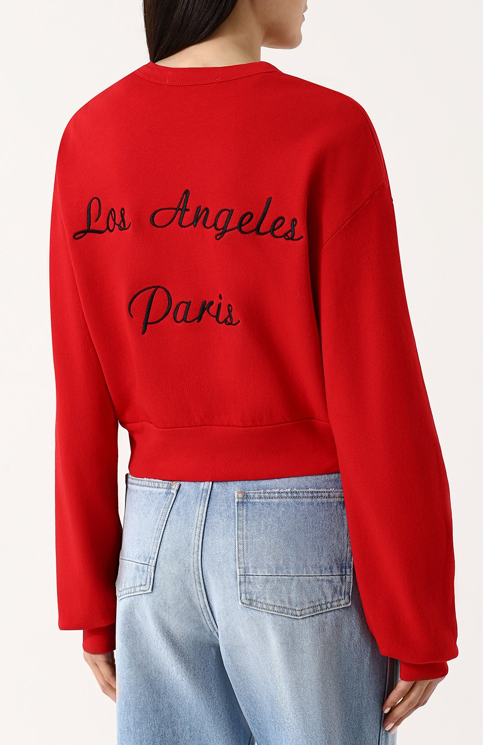 Укороченный свитшот свободного кроя с круглым вырезом RODARTE, арт. E107, фото 4