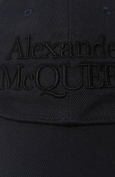 Мужская хлопковая бейсболка ALEXANDER MCQUEEN темно-синего цвета, арт. 688658/4105Q4160 | Фото 4 (Материал: Текстиль, Хлопок; Материал сплава: Проставлено; Нос: Не проставлено)