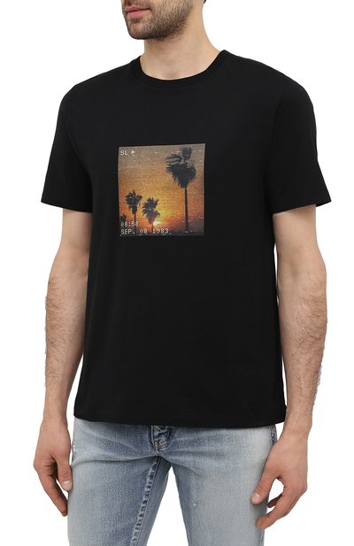 Хлопковая футболка SAINT LAURENT, арт. 646354/Y36AC, фото 3