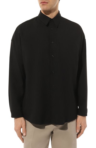 Шерстяная рубашка MARNI черного цвета по цене 75750 руб., арт. CUMU0061A3/TW839, фото 3 Шерстяная рубашка MARNI, арт. CUMU0061A3/TW839, фото 3