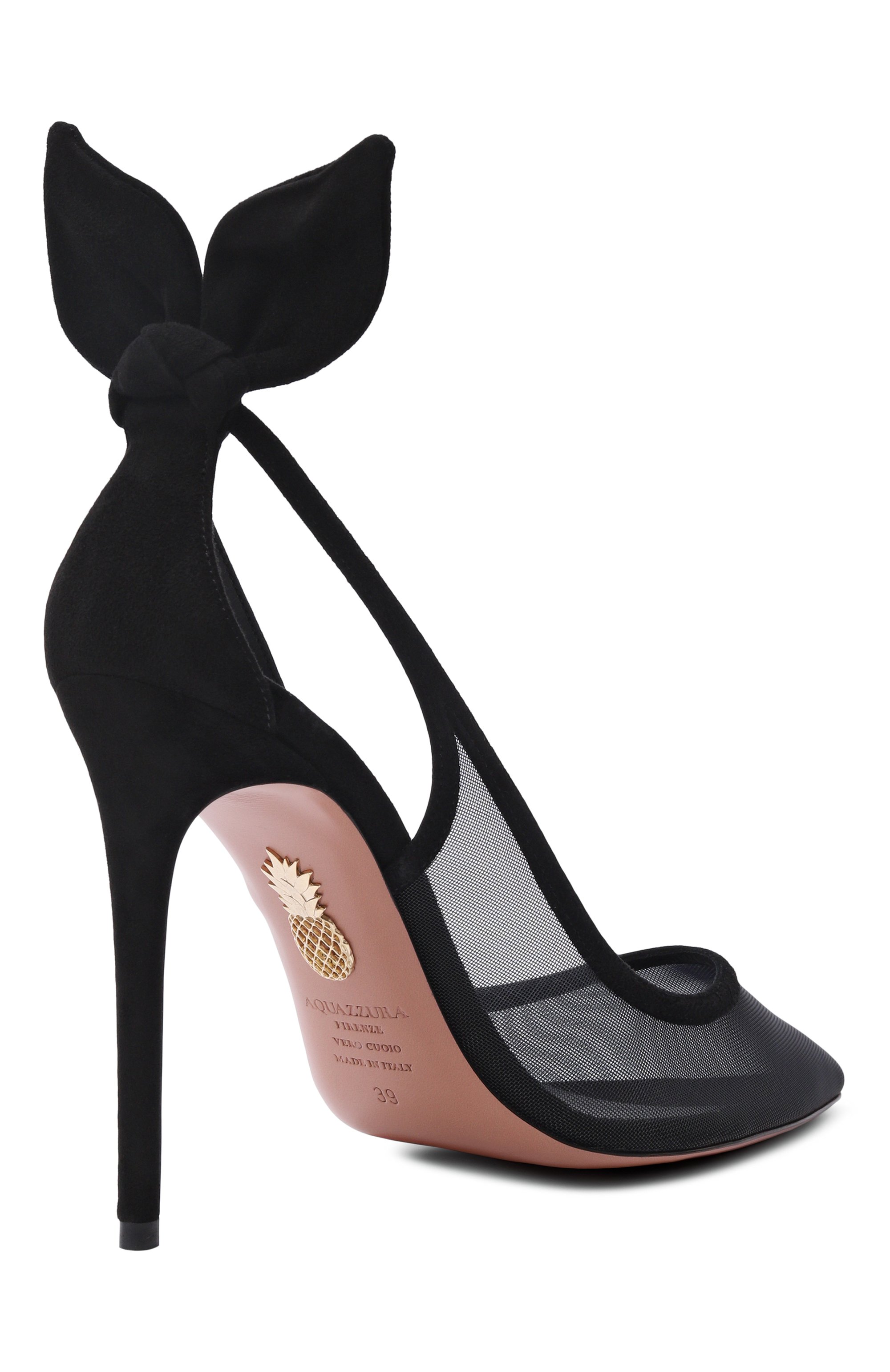 Комбинированные туфли bow tie 105 AQUAZZURA, арт. DENHIGP1-FMD-000, фото 5