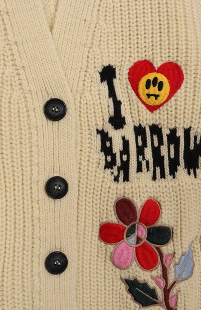 Кардиган BARROW кремового цвета по цене 29850 руб., арт. F5BKJGCA193, фото 3 Кардиган BARROW, арт. F5BKJGCA193, фото 3