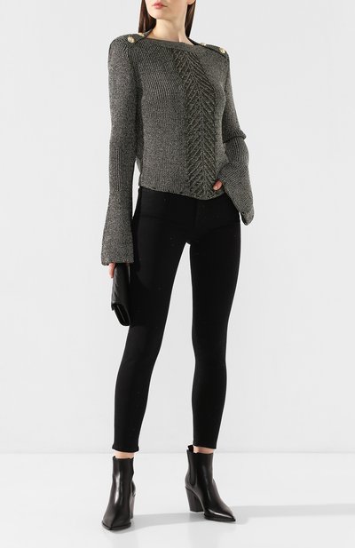Свитер из смеси вискозы и хлопка BALMAIN хаки цвета по цене 106500 руб., арт. TF13352/K052, фото 2 Свитер из смеси вискозы и хлопка BALMAIN, арт. TF13352/K052, фото 2