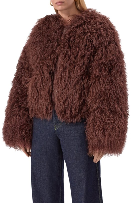 Шуба из козы Halfboy HF251WL015 Коричневый  HF251WL015 Фото 3