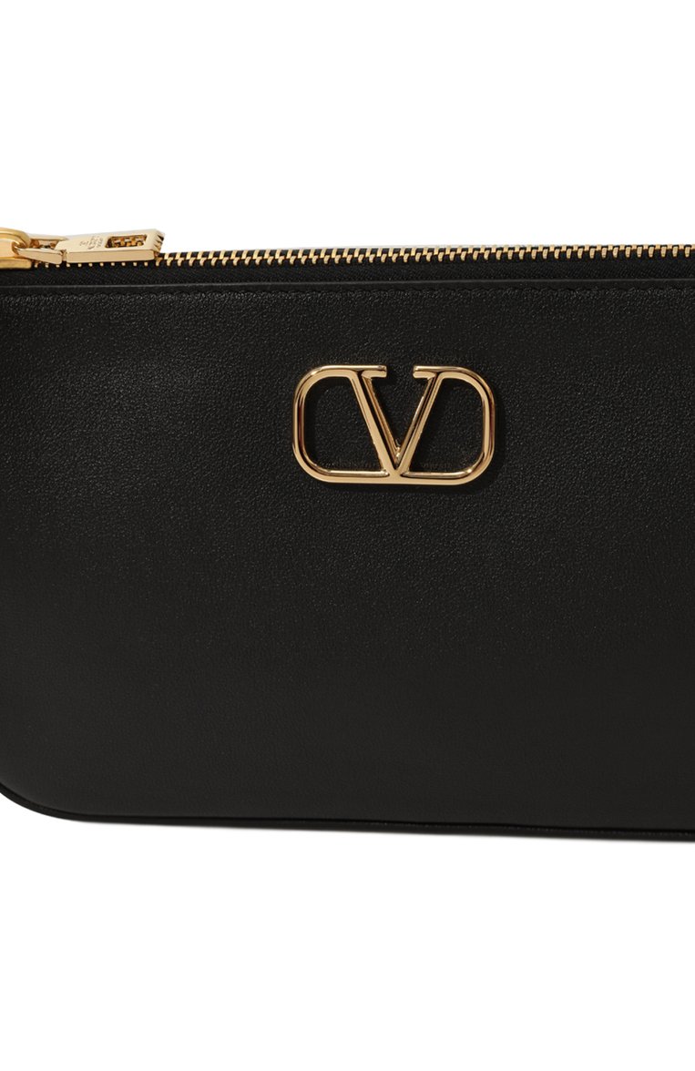 Женская сумка vlogo signature mini VALENTINO черного цвета, арт. 5W2P0AA9/MIM | Фото 3 (Ремень/цепочка: На ремешке; Размер: mini; Драгоценные камни: Проставлено; Материал сплава: Проставлено; Материал: Натуральная кожа)