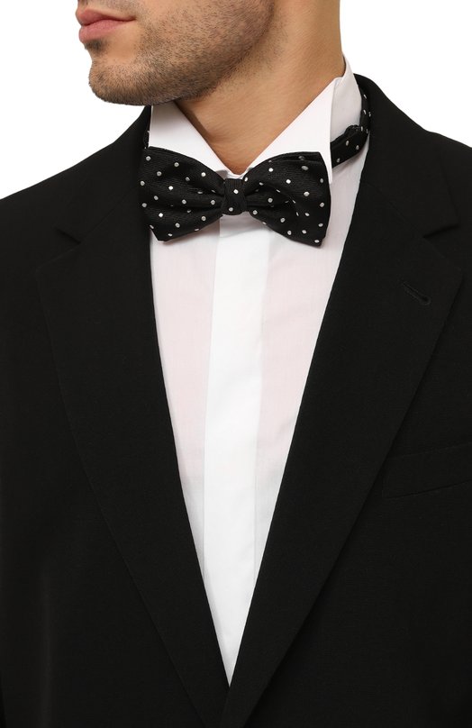 Галстук-бабочка из шелка и хлопка Altea Чёрный, фото 2