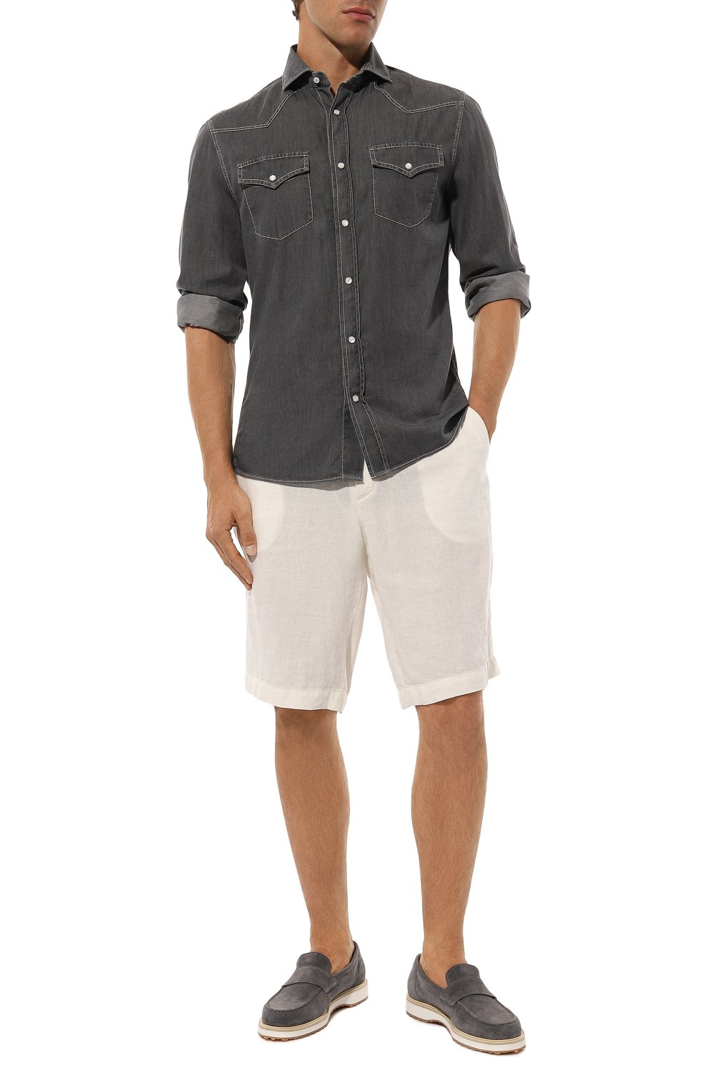 Джинсовая рубашка BRUNELLO CUCINELLI, арт. MR683B2036, фото 2