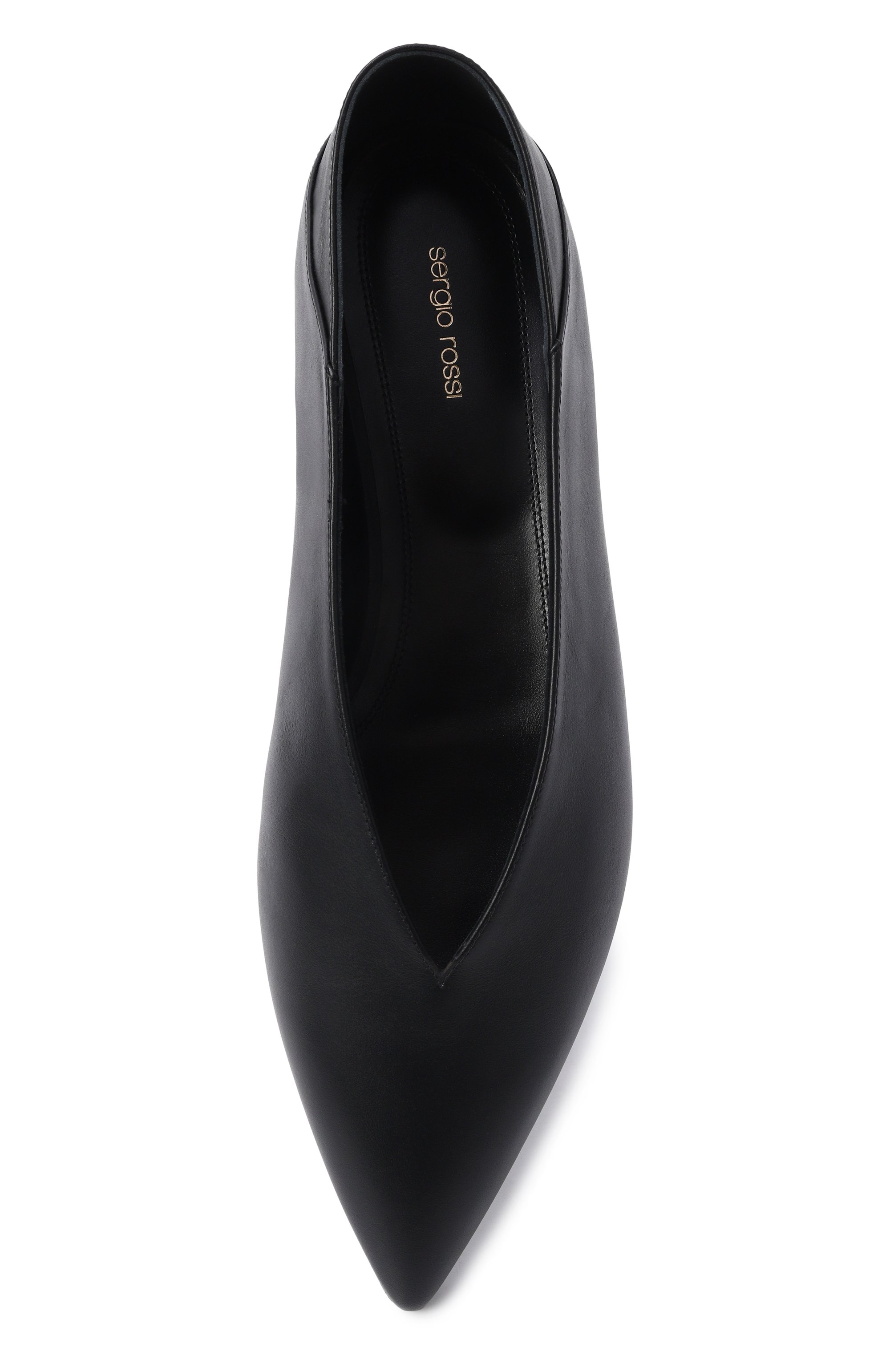 Кожаные балетки beak SERGIO ROSSI черного цвета по цене 78600 руб., арт. B14650/MMVN13, фото 6 Кожаные балетки beak SERGIO ROSSI, арт. B14650/MMVN13, фото 6