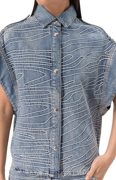 Джинсовый жилет IRO голубого цвета по цене 52750 руб., арт. WM100VALENTINA, фото 5 Джинсовый жилет IRO, арт. WM100VALENTINA, фото 5