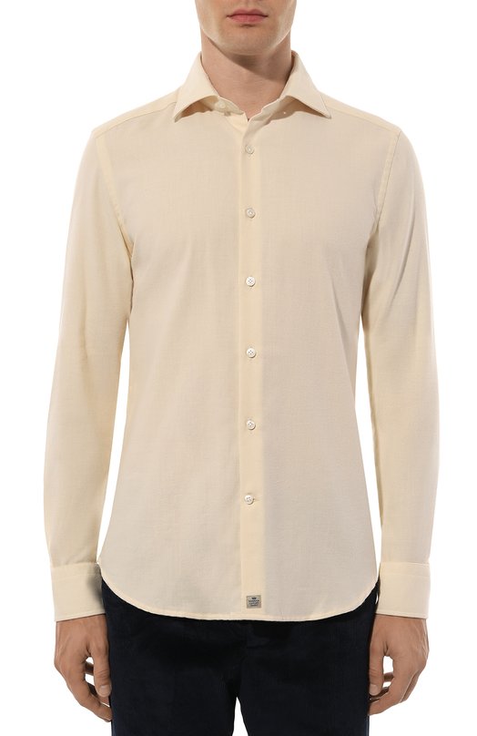 Рубашка из хлопка и шерсти Sonrisa Кремовый, фото 3