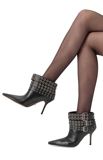 Кожаные ботильоны buckle belt MACH & MACH, арт. FW25-S0974-95-VCL-BLK, фото 2