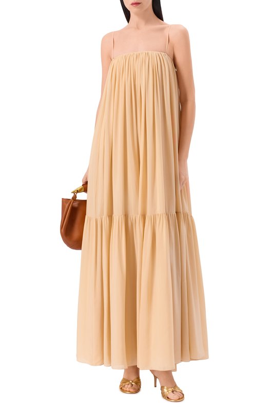 Шелковое платье Chloé CH26SR065101 Бежевый  CH26SR065101 Фото 2