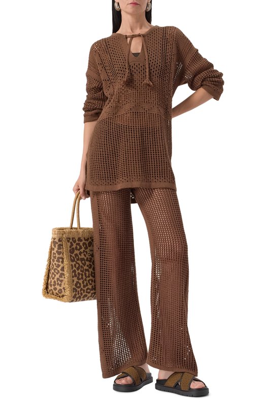 Текстильные шлепанцы Party Max Mara PARTY 2516521039 Коричневый  PARTY 2516521039 Фото 2