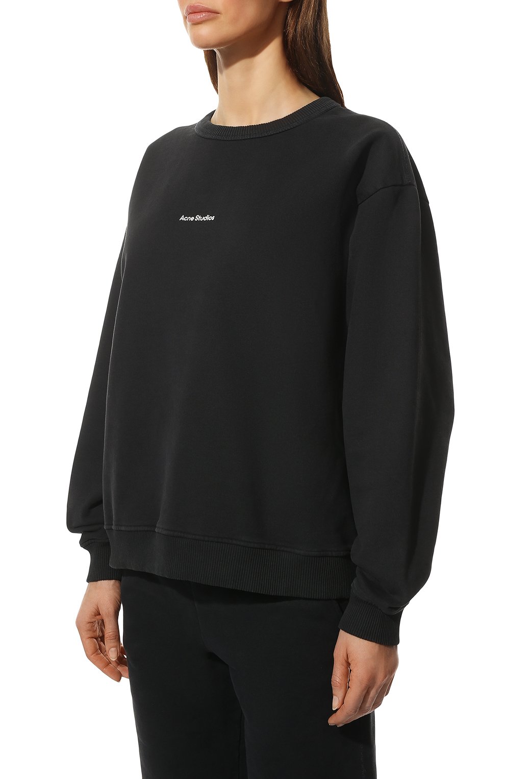 Хлопковый свитшот ACNE STUDIOS черного цвета по цене 45600 руб., арт. AI0067, фото 3 Хлопковый свитшот ACNE STUDIOS, арт. AI0067, фото 3