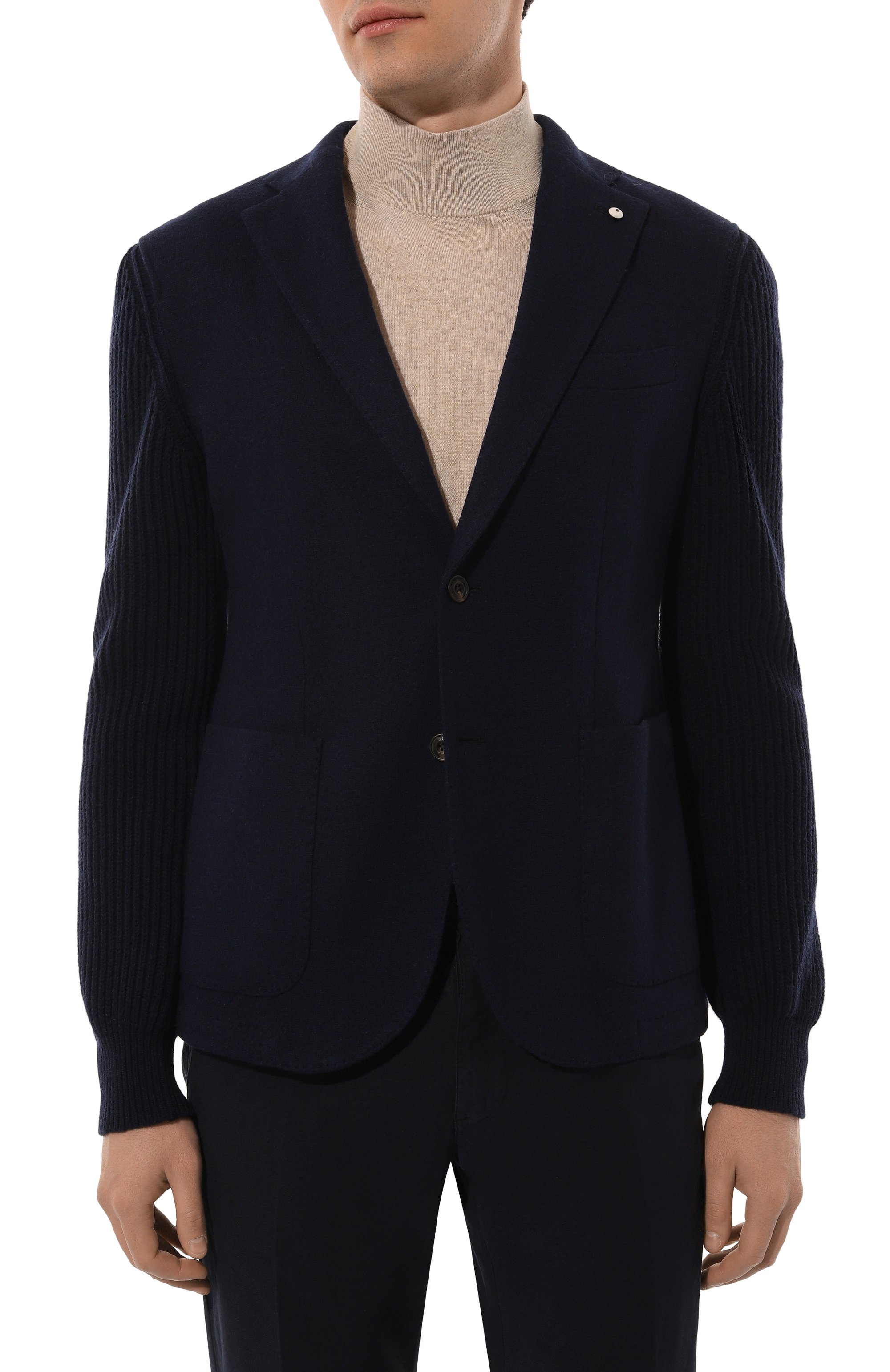 Шерстяной пиджак L.B.M. 1911 темно-синего цвета по цене 97250 руб., арт. 2826/35700, фото 5 Шерстяной пиджак L.B.M. 1911, арт. 2826/35700, фото 5