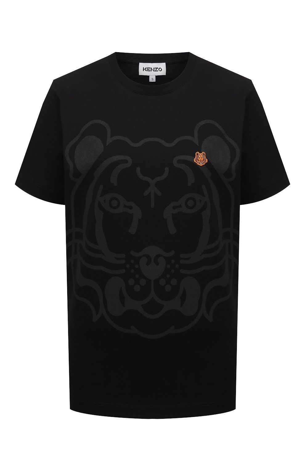 Хлопковая футболка KENZO черного цвета по цене 14550 руб., арт. FB62TS9184SA, фото 1 Хлопковая футболка KENZO, арт. FB62TS9184SA, фото 1