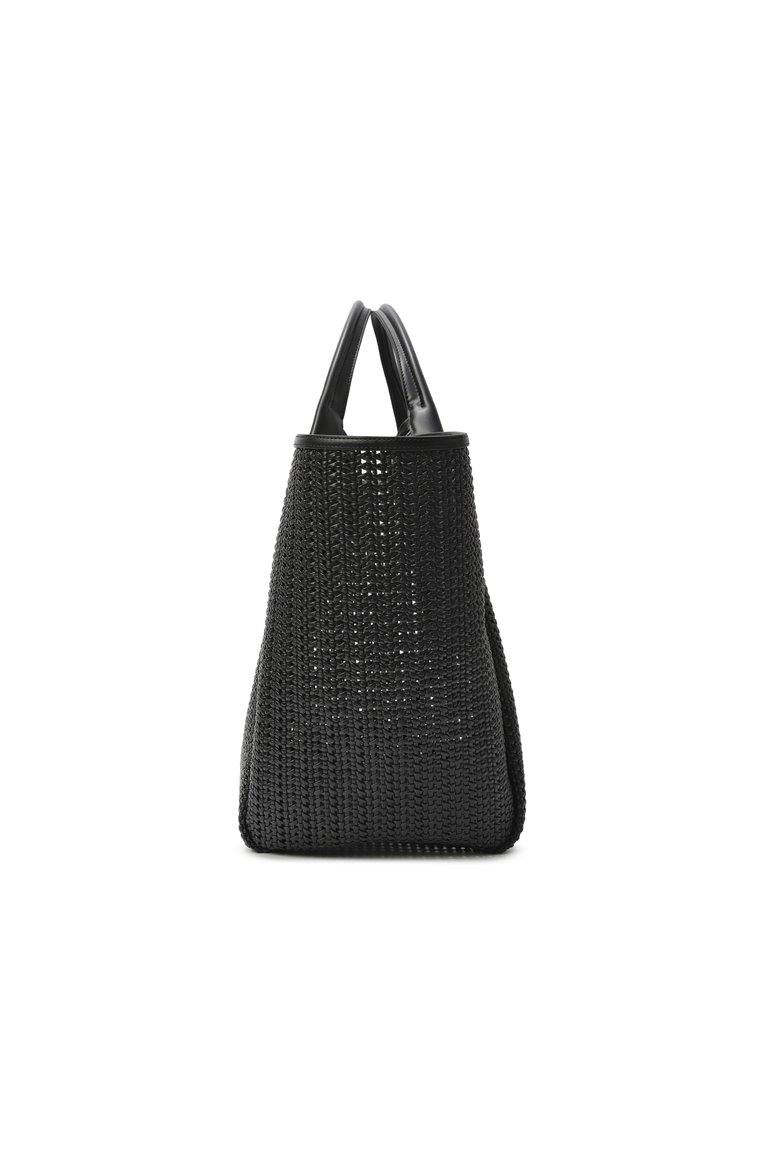 Женская сумка-тоут EMPORIO ARMANI черного цвета, арт. EW001008/AF14309 | Фото 4 (Автоматизация ТО: Проставлено; Материал: Экокожа; Размер: large; Автоматизация состава: Проставлено)