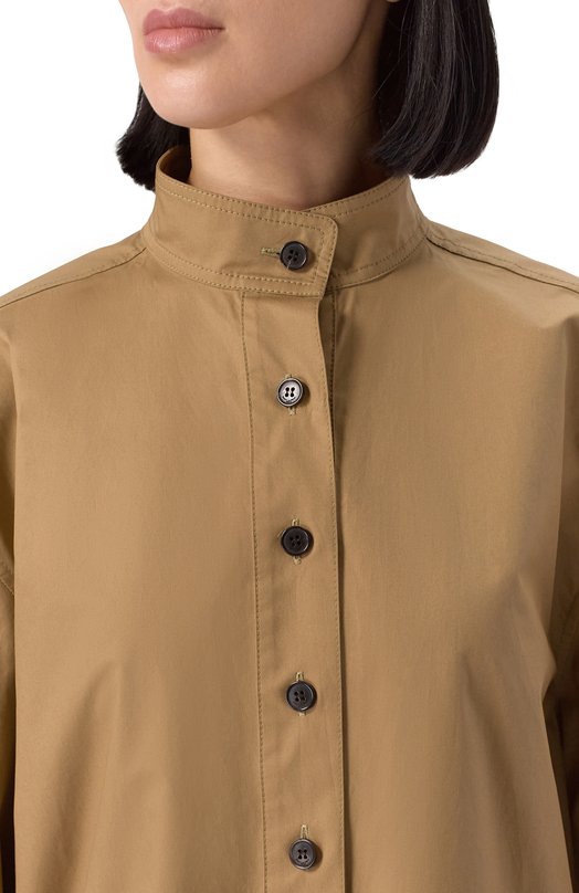 Хлопковая блузка Saint Laurent 817342/YZ9AN Бежевый  817342/YZ9AN Фото 5