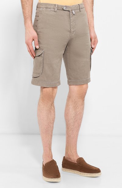 Шорты из смеси льна и хлопка KITON бежевого цвета по цене 84500 руб., арт. UFPPBJ07R89, фото 3 Шорты из смеси льна и хлопка KITON, арт. UFPPBJ07R89, фото 3