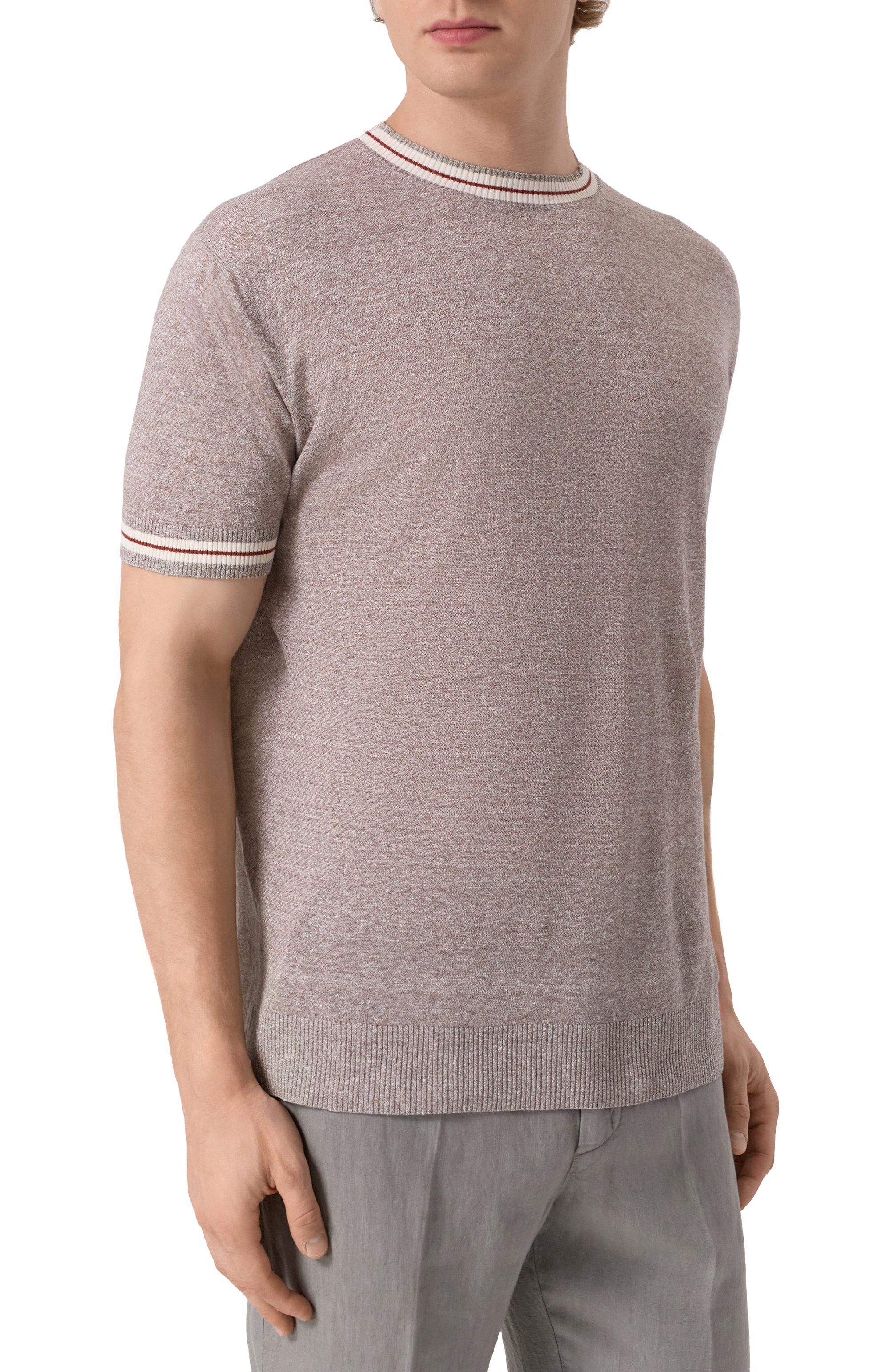 Джемпер изо льна и хлопка L.B.M. 1911 коричневого цвета по цене 25350 руб., арт. 6400/59046, фото 3 Джемпер изо льна и хлопка L.B.M. 1911, арт. 6400/59046, фото 3