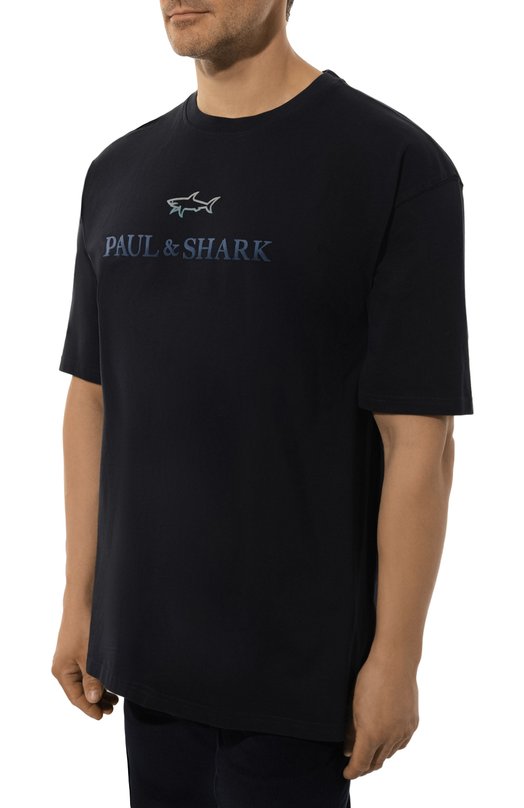 Хлопковая футболка Paul&Shark 14311604/4XL Синий  14311604/4XL Фото 3