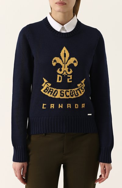 Пуловер с круглым вырезом и контрастной надписью DSQUARED2, арт. S75HA0761/S16233, фото 3
