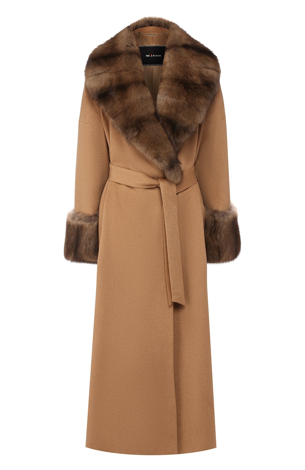 Пальто с меховой отделкой KITON, арт. D48613K02403, фото 1