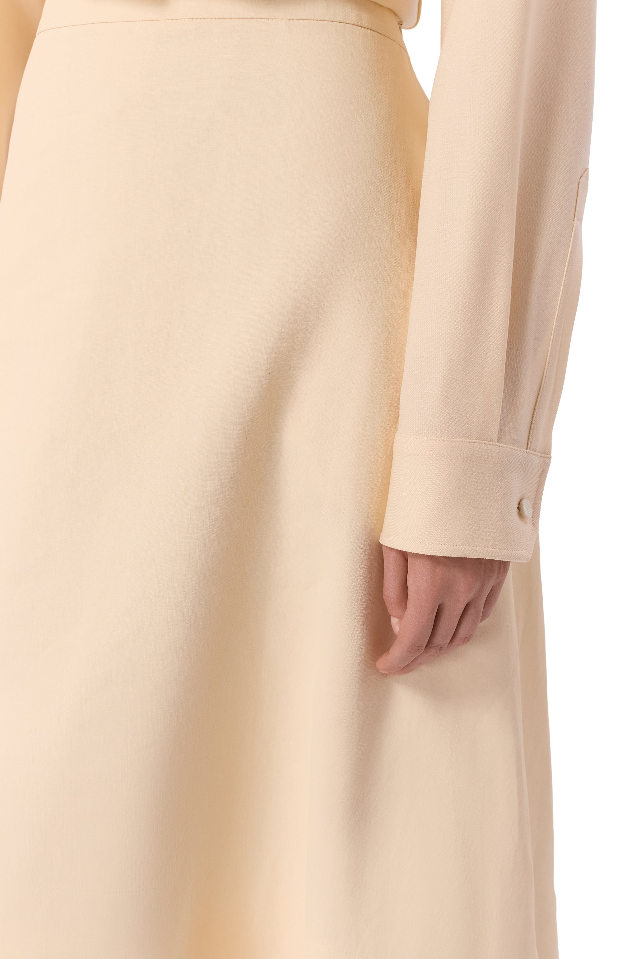 Льняная юбка JIL SANDER бежевого цвета по цене 155500 руб., арт. J04MA0006/J60001, фото 5 Льняная юбка JIL SANDER, арт. J04MA0006/J60001, фото 5