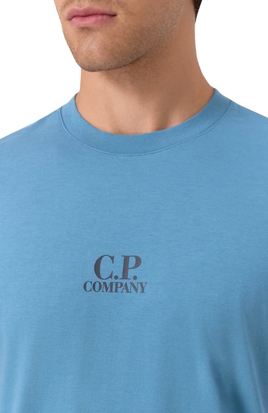 Хлопковая футболка C.P. Company 19CMTS106A006586W Голубой  19CMTS106A006586W Фото 5