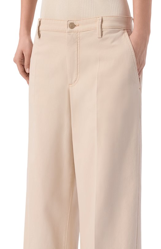 Хлопковые брюки 7 For All Mankind 7U7G0E39-3C5 Бежевый  7U7G0E39-3C5 Фото 5
