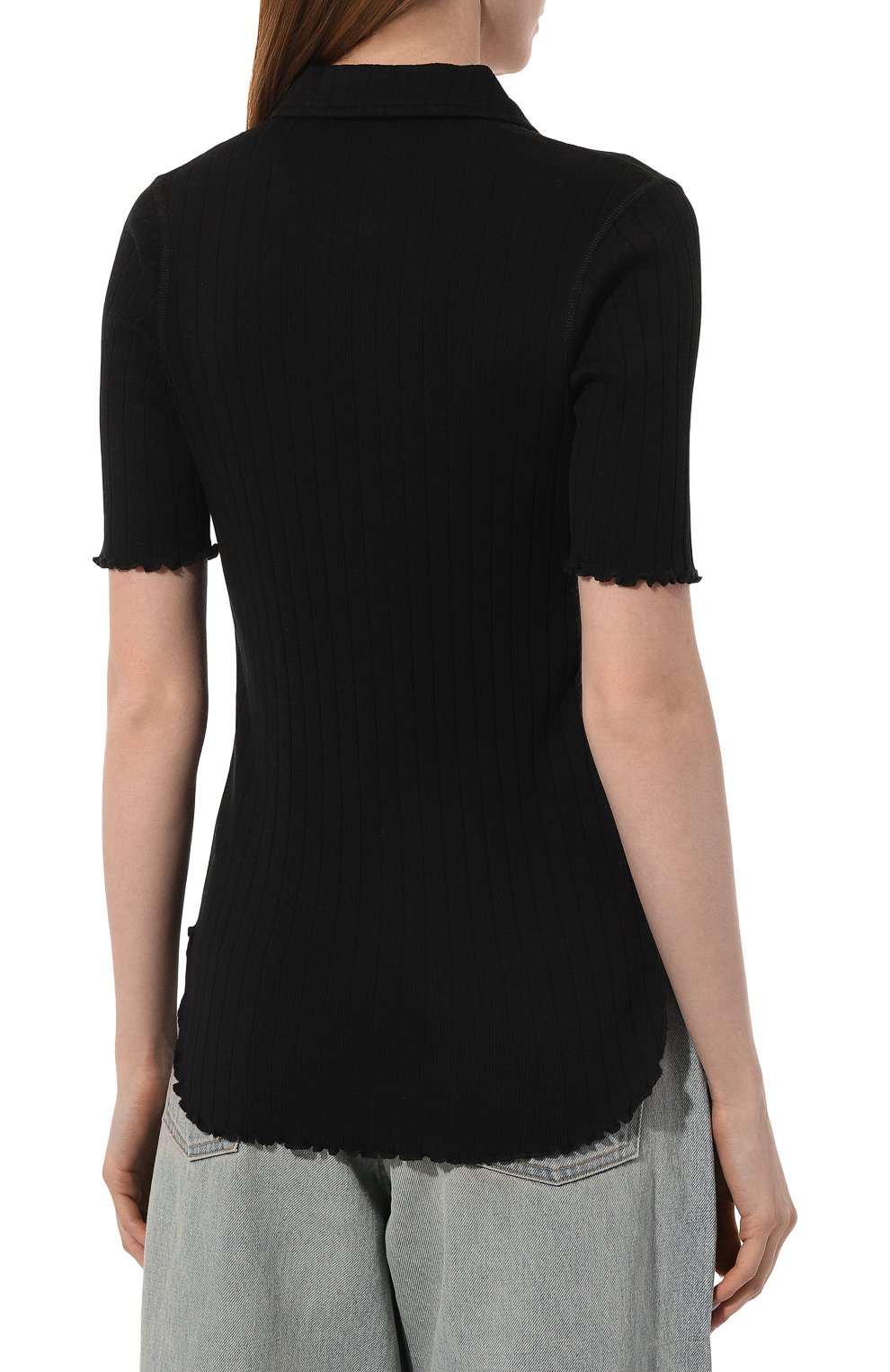 Хлопковой пуловер HELMUT LANG черного цвета по цене 22300 руб., арт. K04DW502, фото 4 Хлопковой пуловер HELMUT LANG, арт. K04DW502, фото 4