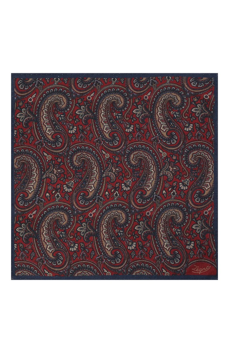 Мужской шелковый платок ZEGNA бордового цвета, арт. Z2J19A/38D | Фото 3 (Материал: Шелк, Текстиль; Нос: Не проставлено)