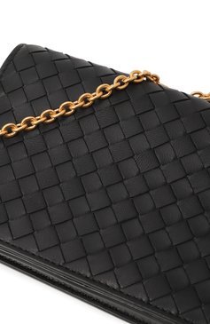 Женская сумка BOTTEGA VENETA черного цвета, арт. 510564/V3UN1 | Фото 3 (Драгоценные камни: Проставлено; Ремень/цепочка: На ремешке; Материал: Натуральная кожа; Размер: small; Материал сплава: Проставлено)