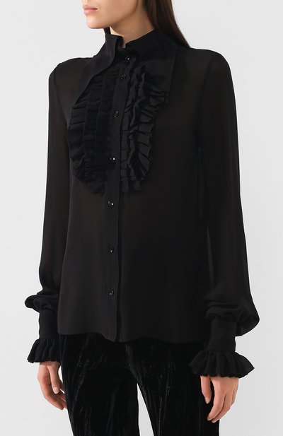 Шелковая блузка SAINT LAURENT, арт. 570746/Y059R, фото 3