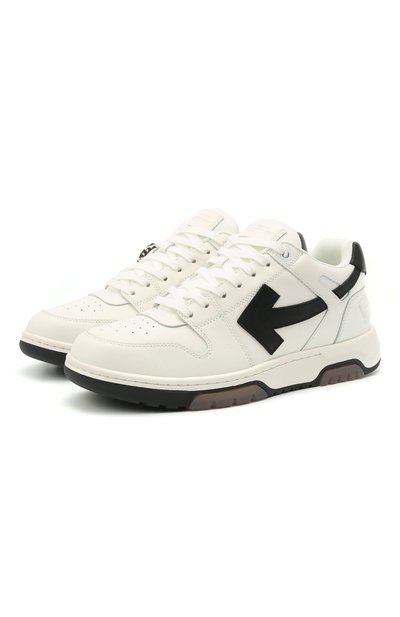 Кожаные кеды out of office OFF-WHITE белого цвета по цене 43800 руб., арт. 0MIA189R21LEA0010110, фото 1 Кожаные кеды out of office OFF-WHITE, арт. 0MIA189R21LEA0010110, фото 1