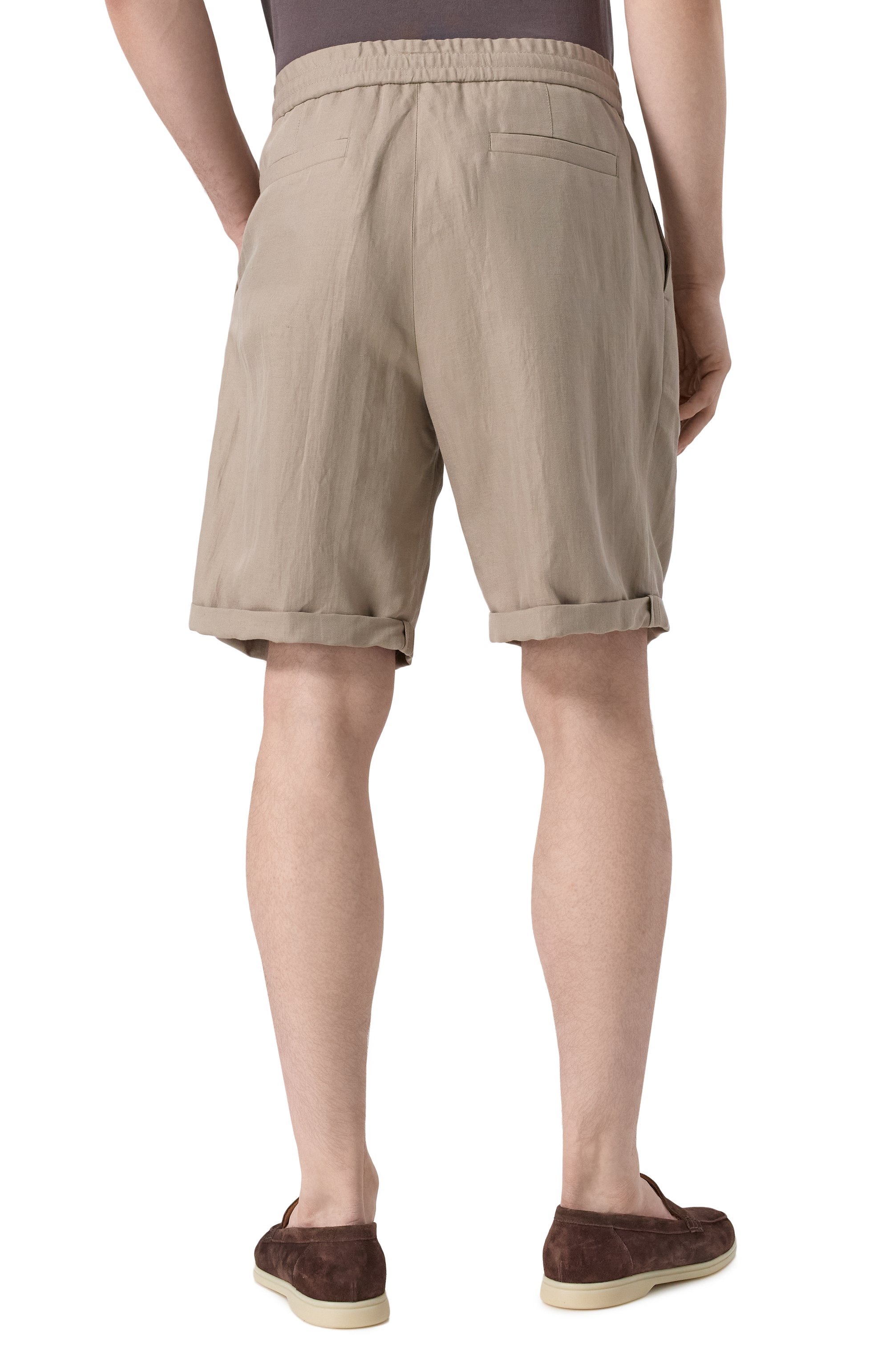 Шорты изо льна и хлопка BRUNELLO CUCINELLI, арт. MH255U0020, фото 4