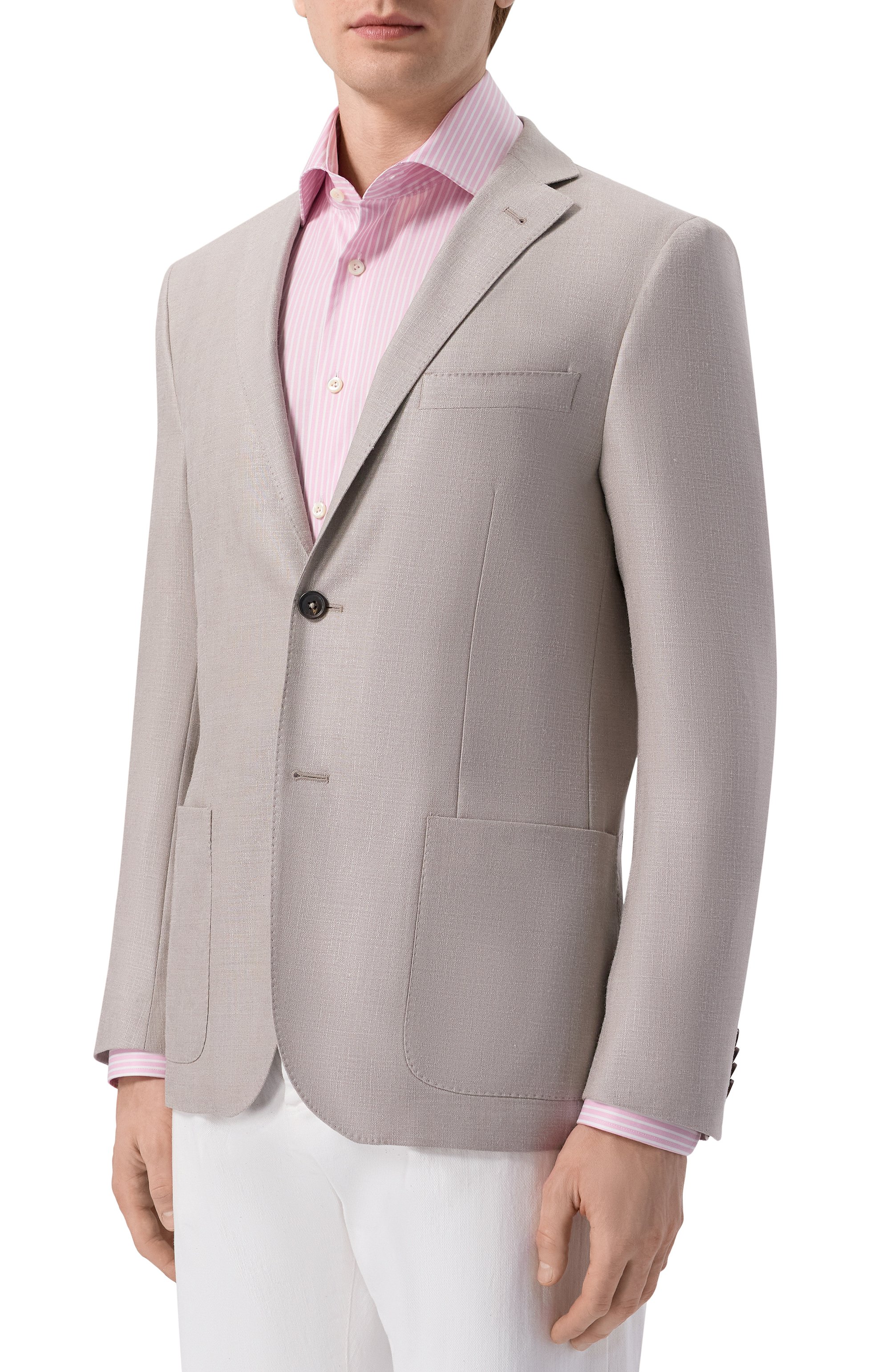 Пиджак из шелка и шерсти CORNELIANI светло-бежевого цвета по цене 129500 руб., арт. 27X002/2718288, фото 3 Пиджак из шелка и шерсти CORNELIANI, арт. 27X002/2718288, фото 3