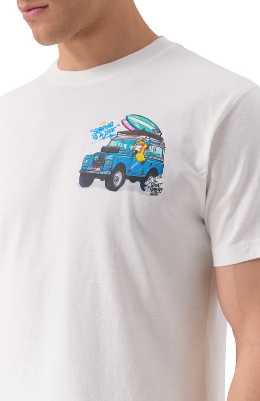 Хлопковая футболка MC2 Saint Barth STBM TSHIRT MAN/02980H Белый  STBM TSHIRT MAN/02980H Фото 5