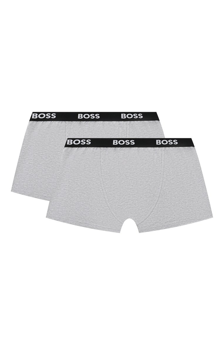 Детские комплект из двух боксеров BOSS светло-серого цвета, арт. J20422/14A-16A | Фото 2 (Материал сплава: Проставлено; Материал внешний: Хлопок; Драгоценные камни: Проставлено; Рукава: Короткие; Ростовка одежда: 16 лет | 164 см, 13 - 15 лет | 158 см)