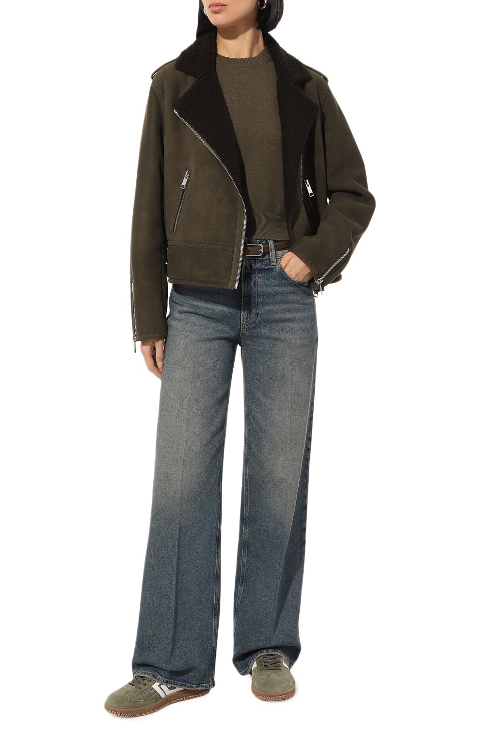 Дубленка из овчины YVES SALOMON хаки цвета по цене 239500 руб., арт. 25WYV60255MSCP, фото 2 Дубленка из овчины YVES SALOMON, арт. 25WYV60255MSCP, фото 2