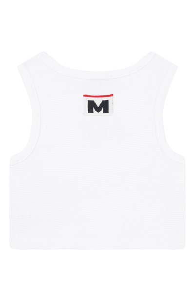 Хлопковая майка MSGM KIDS белого цвета по цене 6610 руб., арт. S6MSJGTA030, фото 2 Хлопковая майка MSGM KIDS, арт. S6MSJGTA030, фото 2