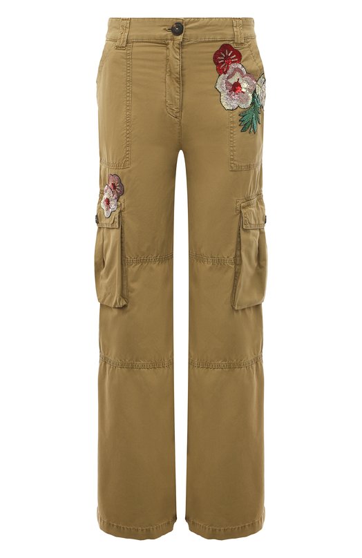 

Хлопковые брюки Pinko, Хаки