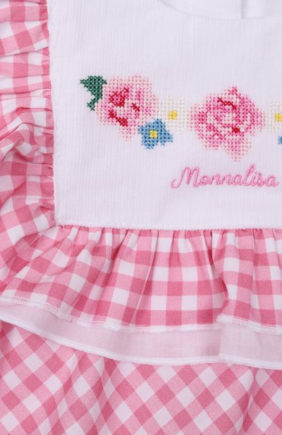 Хлопковое боди MONNALISA розового цвета по цене 16800 руб., арт. 35G203, фото 3 Хлопковое боди MONNALISA, арт. 35G203, фото 3