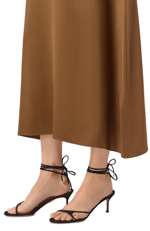 Замшевые босоножки Bikini 65 Aquazzura BKNMIDS1-SUE-000 Чёрный  BKNMIDS1-SUE-000 Фото 2
