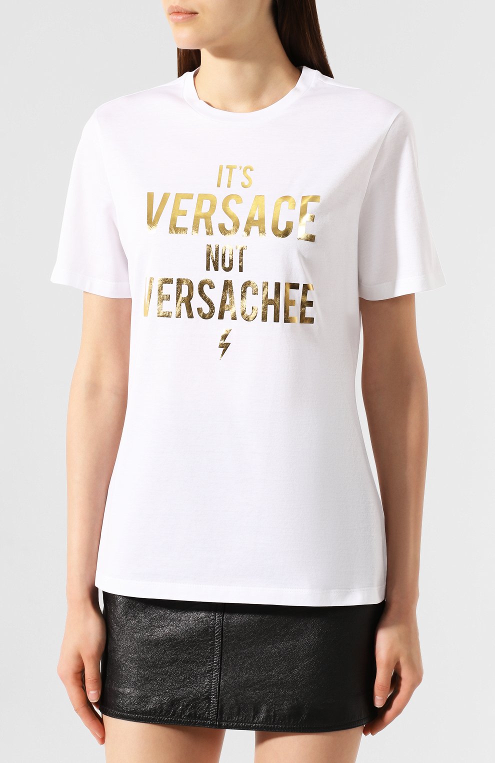Хлопковая футболка VERSACE белого цвета по цене 31700 руб., арт. A83851/A201952, фото 3 Хлопковая футболка VERSACE, арт. A83851/A201952, фото 3