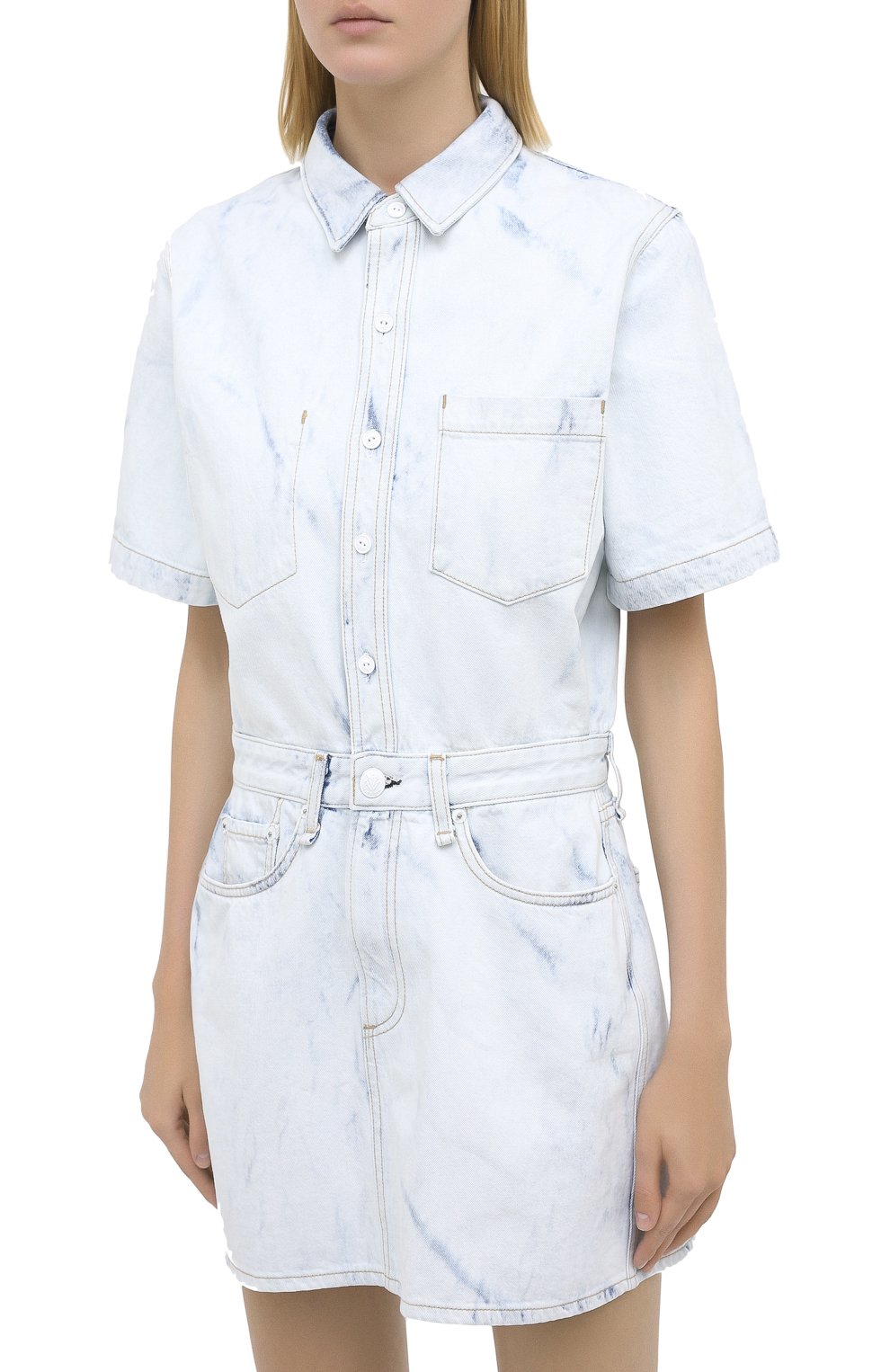 Джинсовое платье RAG AND BONE голубого цвета по цене 59550 руб., арт. WDD20P2726K30A, фото 3 Джинсовое платье RAG AND BONE, арт. WDD20P2726K30A, фото 3