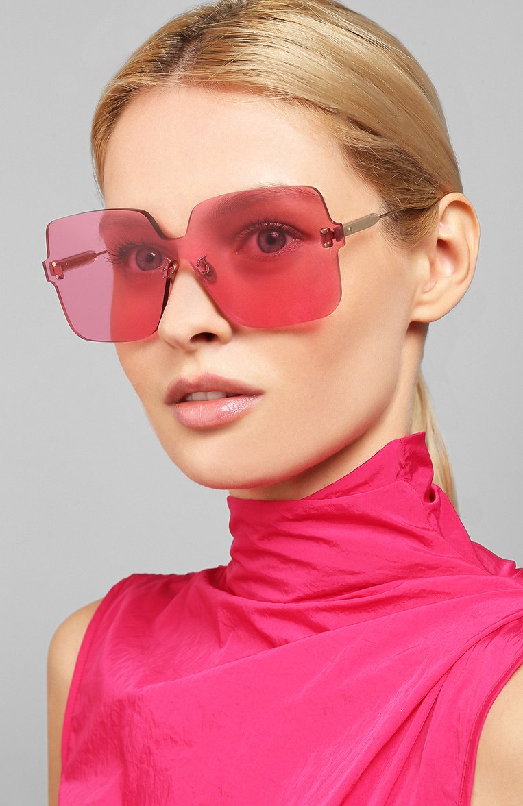 Женские солнцезащитные очки DIOR EYEWEAR розового цвета, арт. DI0RC0L0RQUAKE1 MU1 | Фото 2 (Статус проверки: Проверена категория; Тип очков: С/з; Региональные ограничения белый список (Axapta Mercury): RU, Не проставлено; Ювелирные украшения: Назначено; Нос: Не проставлено; Оптика Гендер: оптика-женское; Очки форма: Квадратные, Oversized)