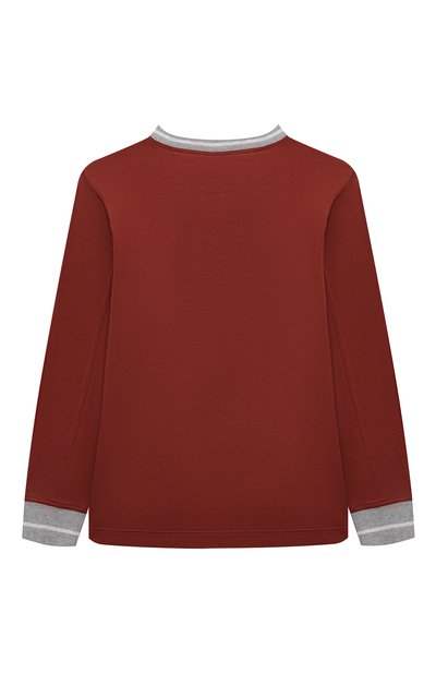 Хлопковый лонгслив BRUNELLO CUCINELLI бордового цвета по цене 25250 руб., арт. B0B13T164B, фото 2 Хлопковый лонгслив BRUNELLO CUCINELLI, арт. B0B13T164B, фото 2