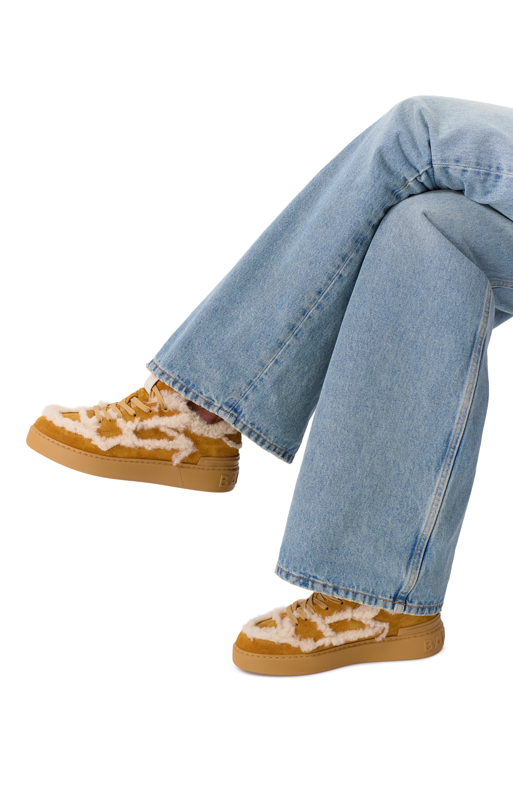 Замшевые кеды b-court flip BALMAIN, арт. FN1VI753/LSHR, фото 2