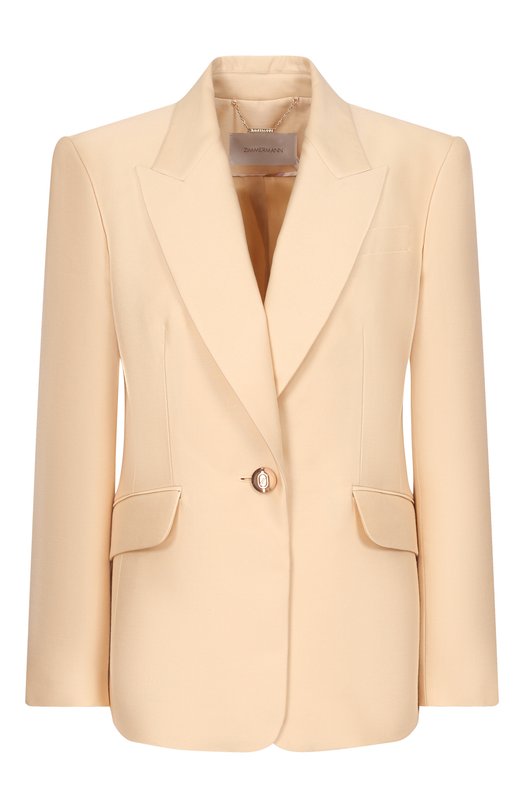 Жакет из шерсти и шелка Zimmermann 7635JS261 Кремовый 7635JS261